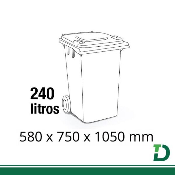 Contêiner plástico Infectante c/ pedal Branco 240 litros - Image 2