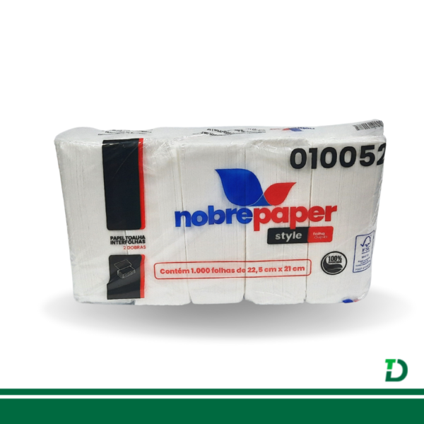 Interfolha NobrePaper Style 2D 100% Celulose Virgem 22,5cm x 21cm – Folha Dupla c/ 1.000 - Image 2
