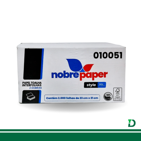 Interfolha NobrePaper Style 2D Branco 100% Celulose Virgem cx. c/ 2.000 Fls - Image 2