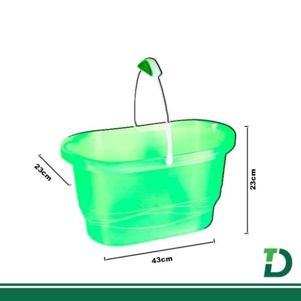 Balde Oval BRASAMI Verde 14 Litros c/ alça plástica