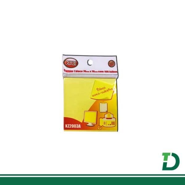 Bloco Auto-Adesivo KAZ 7,6cm x 7,6cm c/ 100 folhas