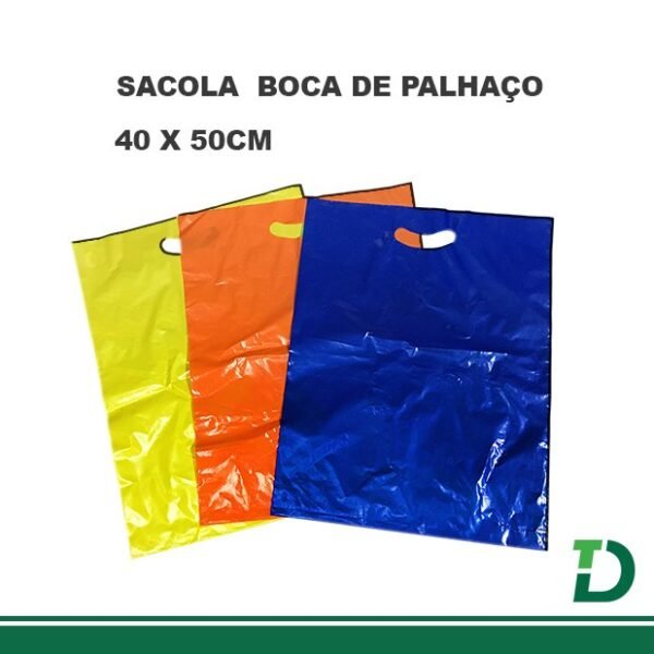 Sacola Colorida Boca de Palhaço Lisa 40cm X 50cm