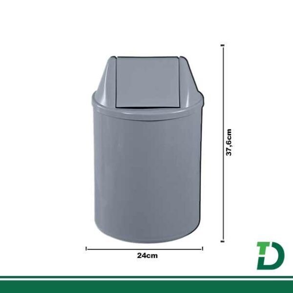 Cesto De Lixo Cem Tampa 12 litos JSN Cinza