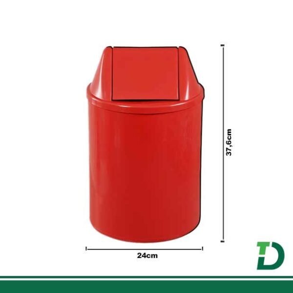 Cesto De Lixo Com Tampa 12 litos JSN Vermelho