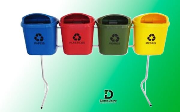 Conjunto para coleta seletiva com 4 cestos 40 Litros JSN Ref: ST1