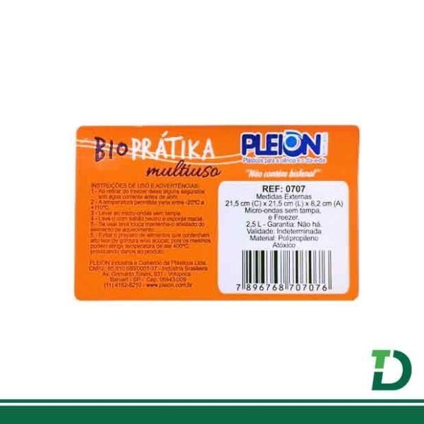 Caixa Organizadora com Tampa PLAION Biopratíka 2,5lts Ref: 0707 - Image 2