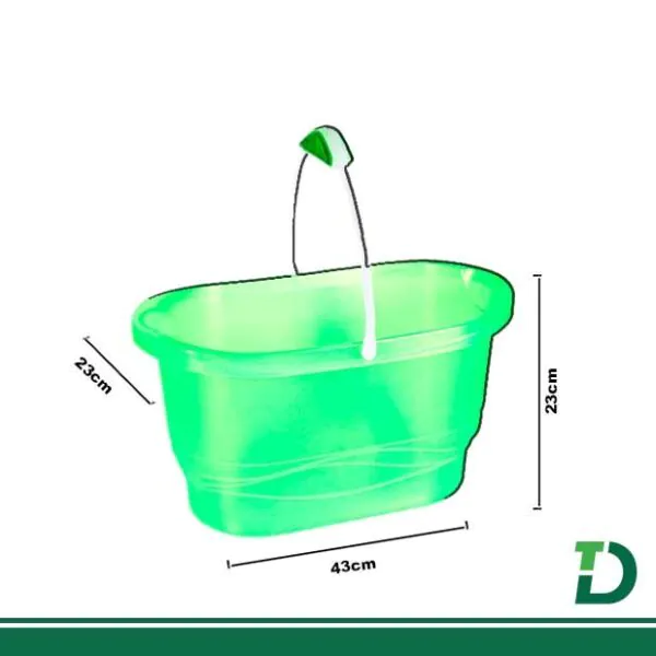 Balde Oval BRASAMI Verde 14 Litros c/ alça plástica