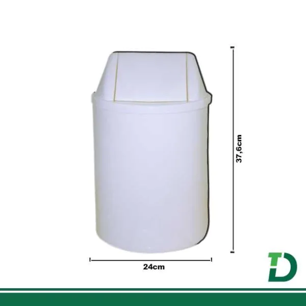 Cesto De Lixo Cem Tampa 12 litos JSN Branco