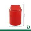 Cesto De Lixo Com Tampa 12 litos JSN Vermelho