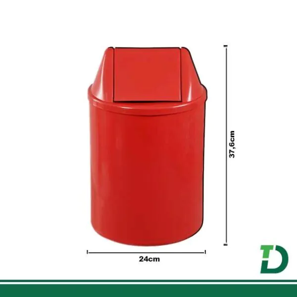 Cesto De Lixo Com Tampa 12 litos JSN Vermelho